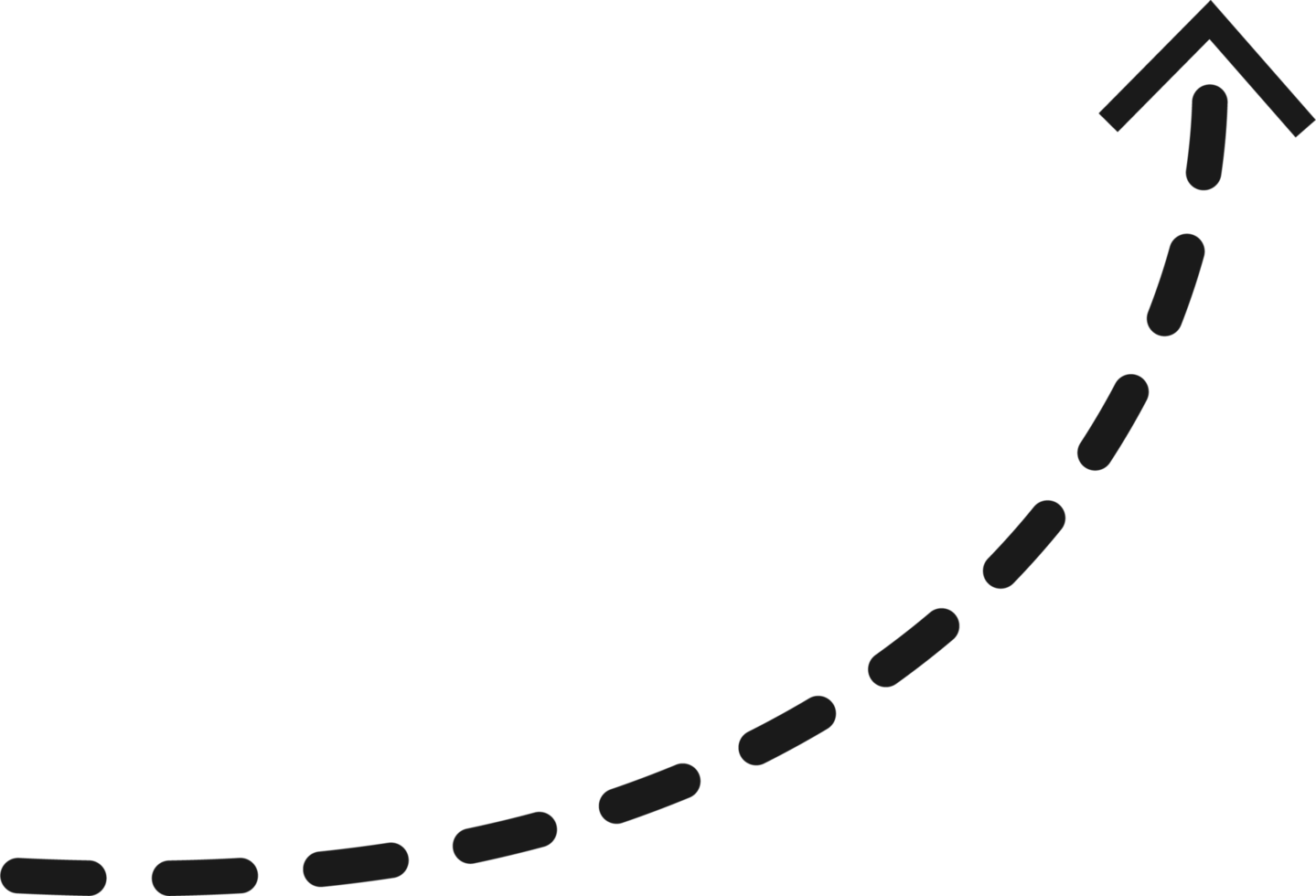 Hand drawn dotted arrow shape png