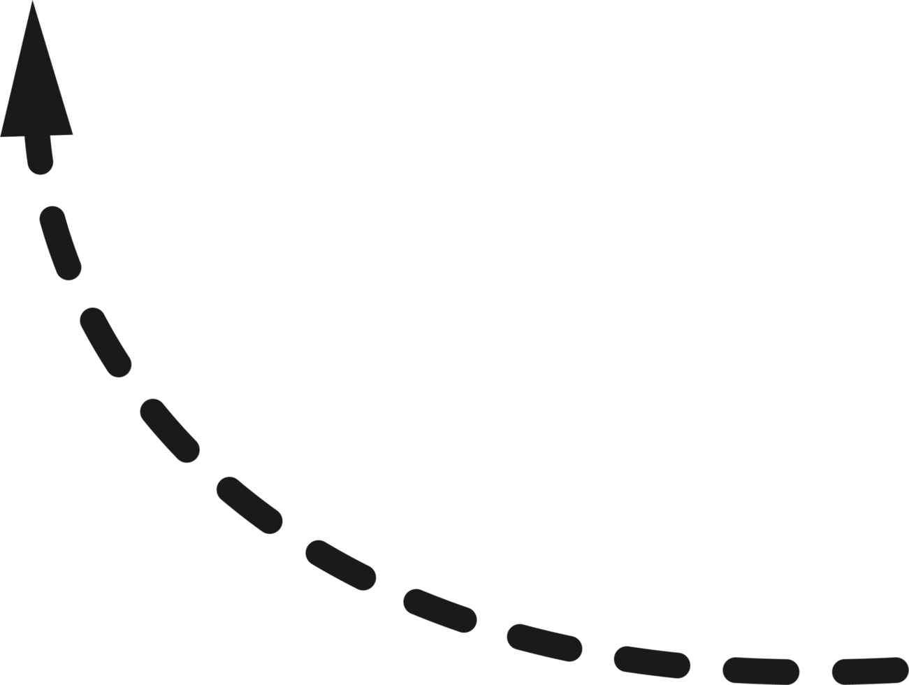 Hand drawn dotted arrow shape png