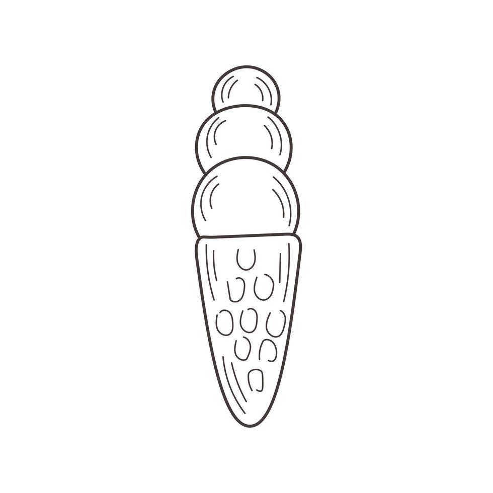 hielo crema garabatear icono vector