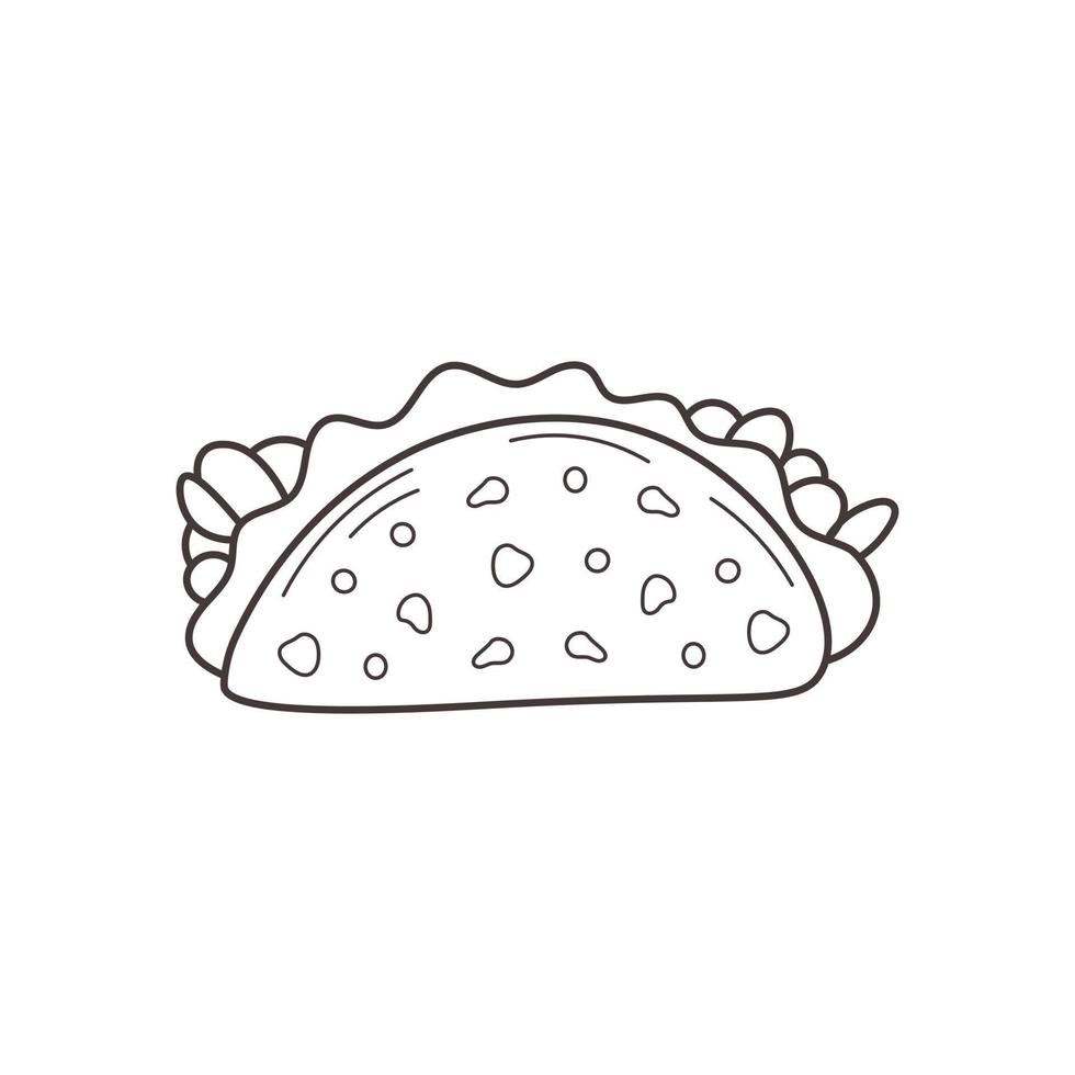 Taco doodle element vector