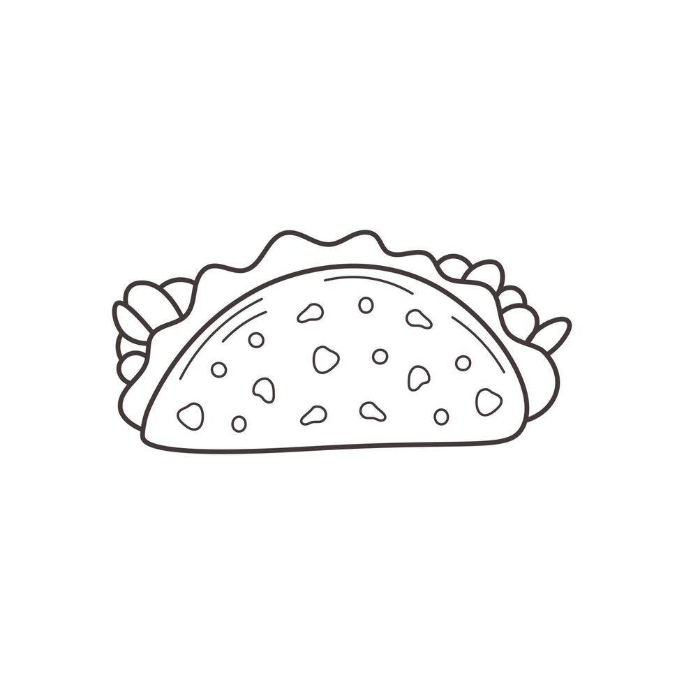 taco garabatear elemento vector