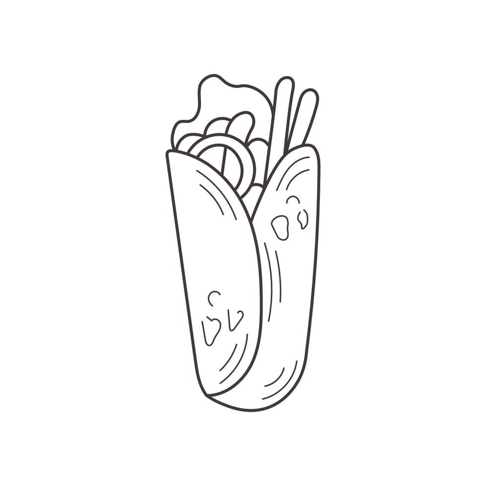 Burrito doodle element vector