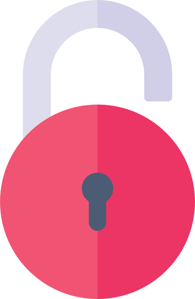 Padlock icon in flat style clip art png