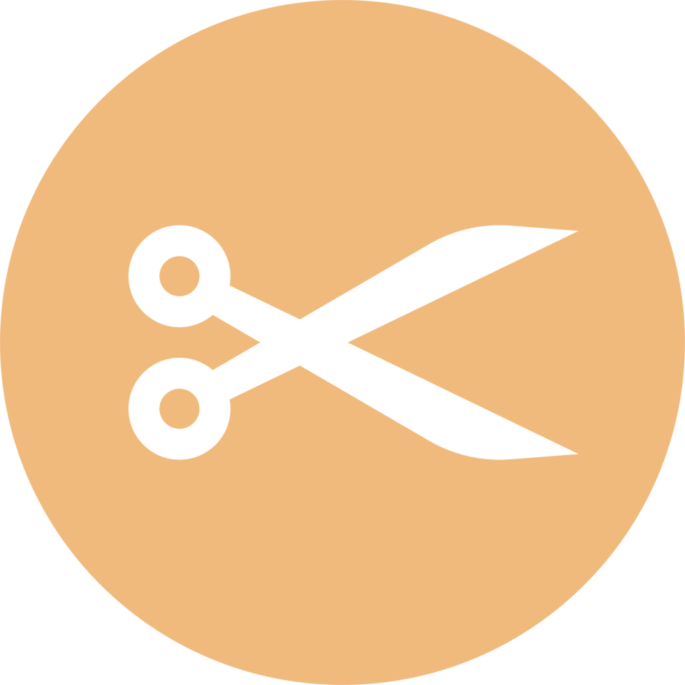 Scissors icon in flat style png