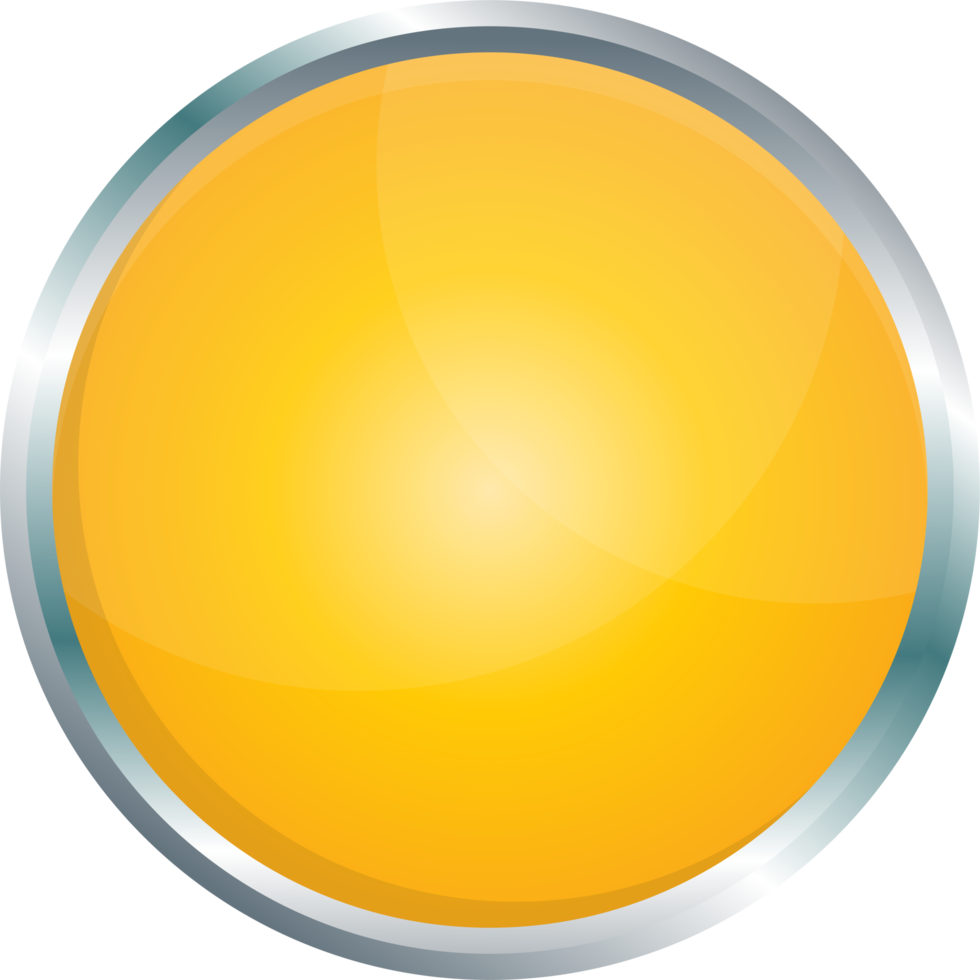 Button with metallic border in realistic style png