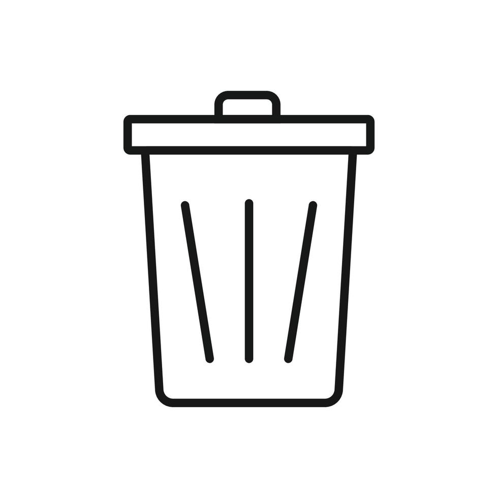 Editable Icon of Trash Bin, Vector illustration isolated on white background. using for Presentation, website or mobile app