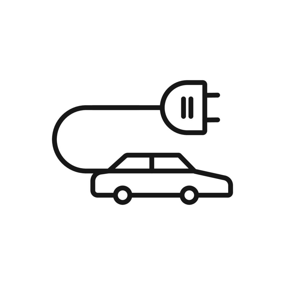 Editable Icon of Electric Car, Vector illustration isolated on white background. using for Presentation, website or mobile app