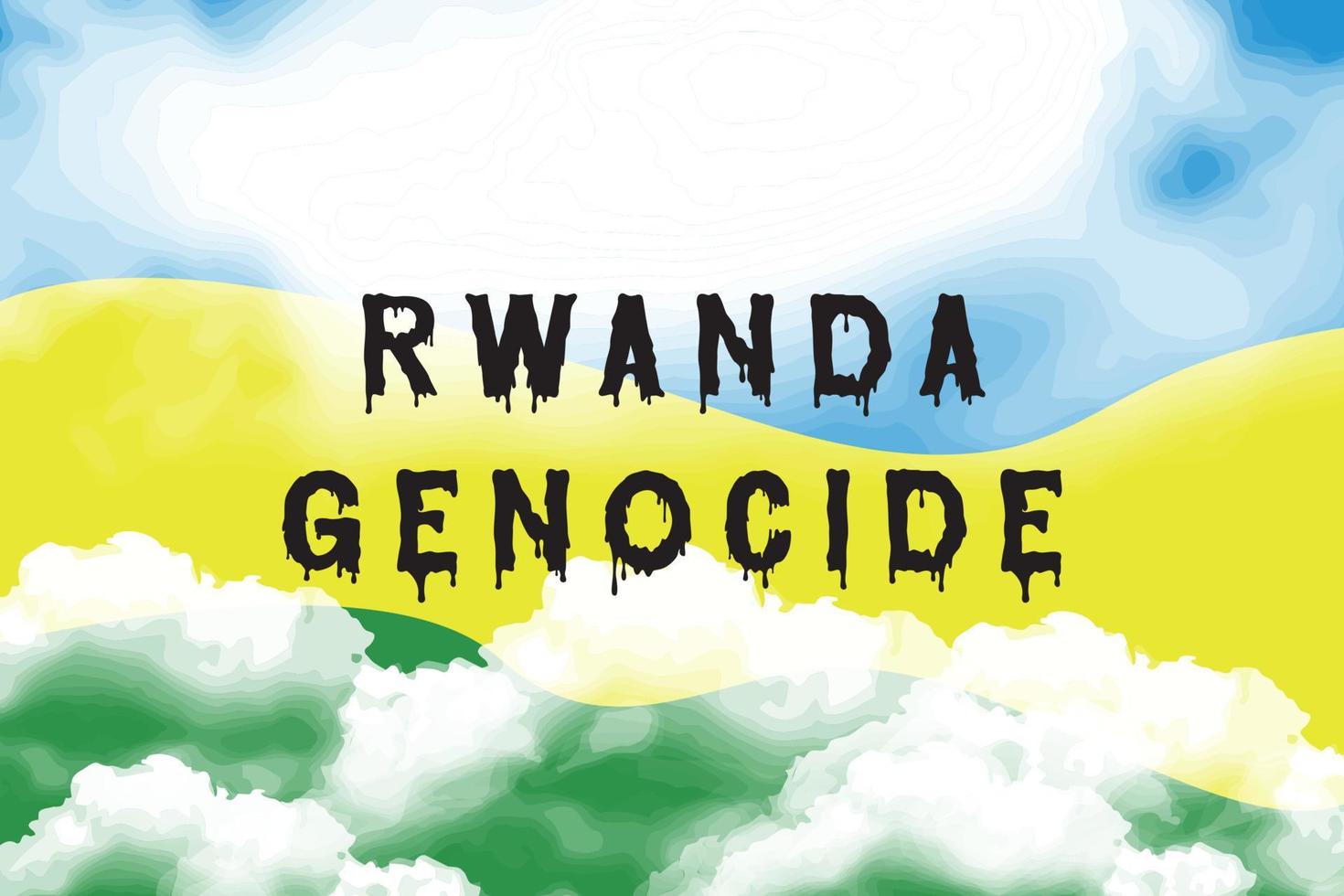 International day of reflection on the 1994 Rwanda genocide. Rwanda flag with clouds. Poster or banner. vector