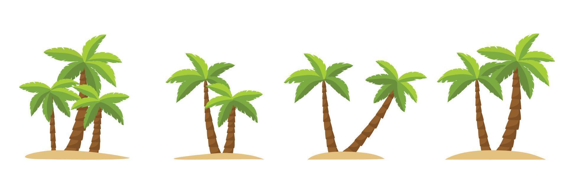 Collection of palm trees. Set with tropical tree. vector