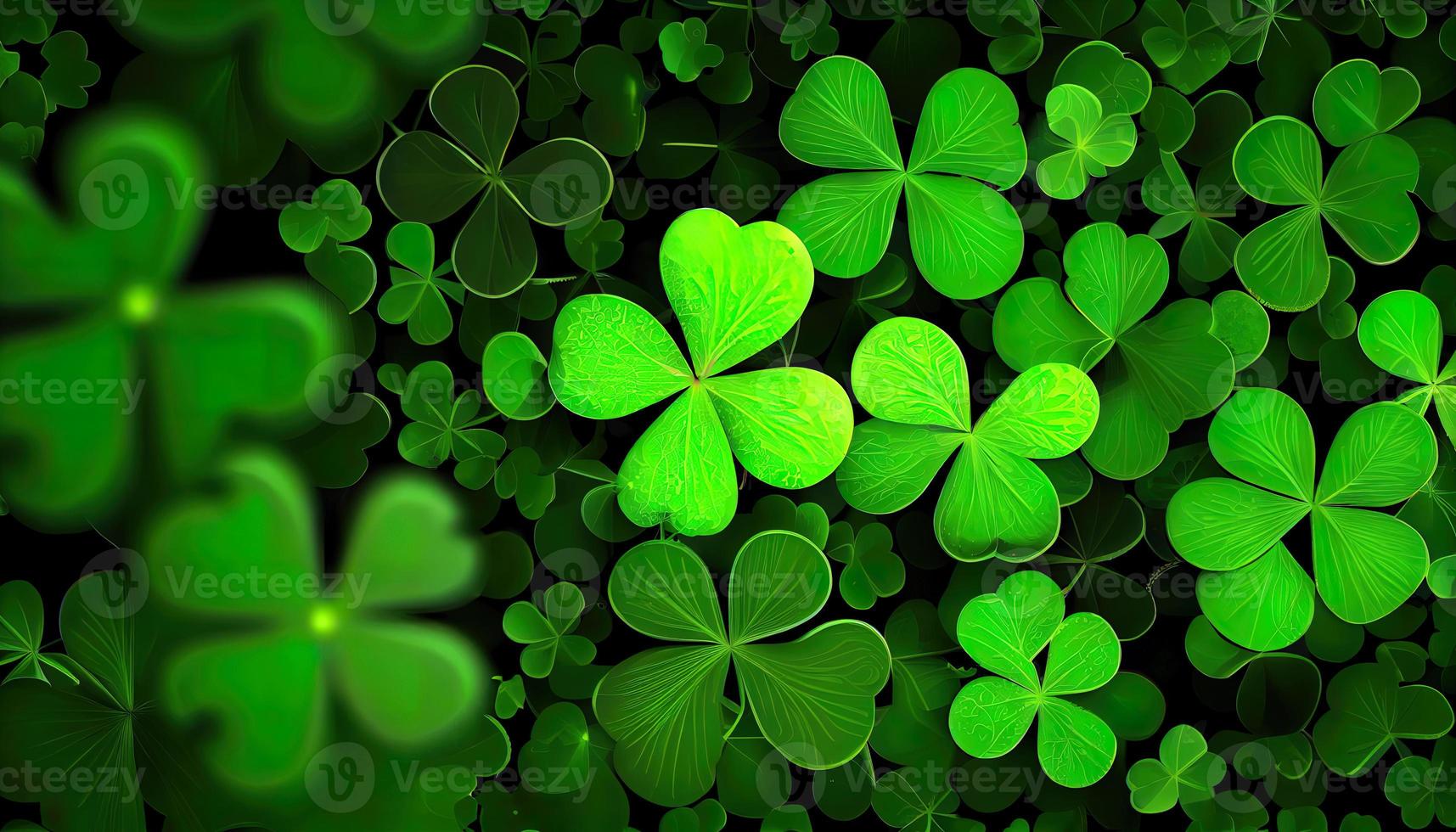 Clover background for St. Patricks Day. Ai render. photo