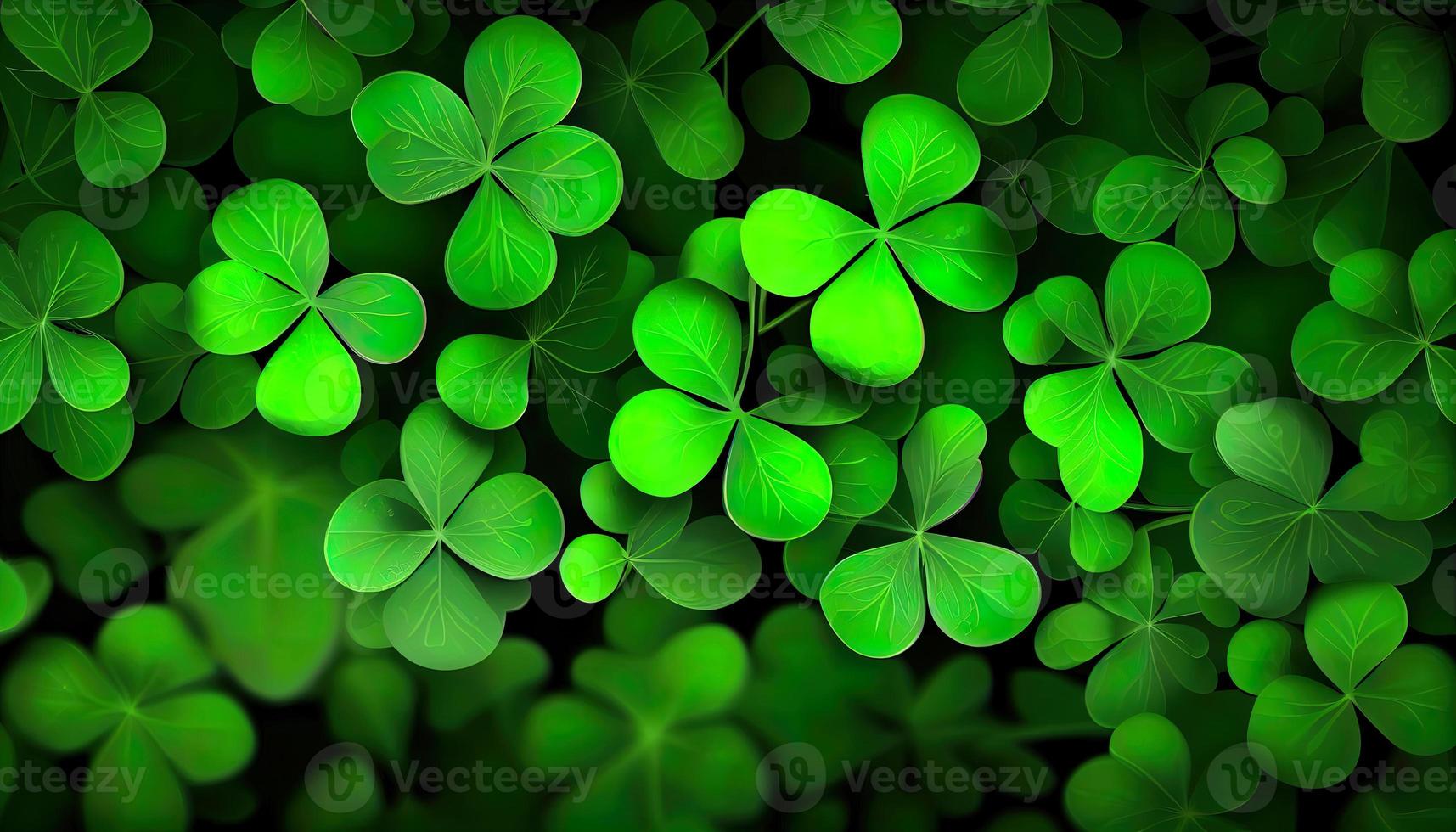 Clover background for St. Patrick Day. Ai render. photo