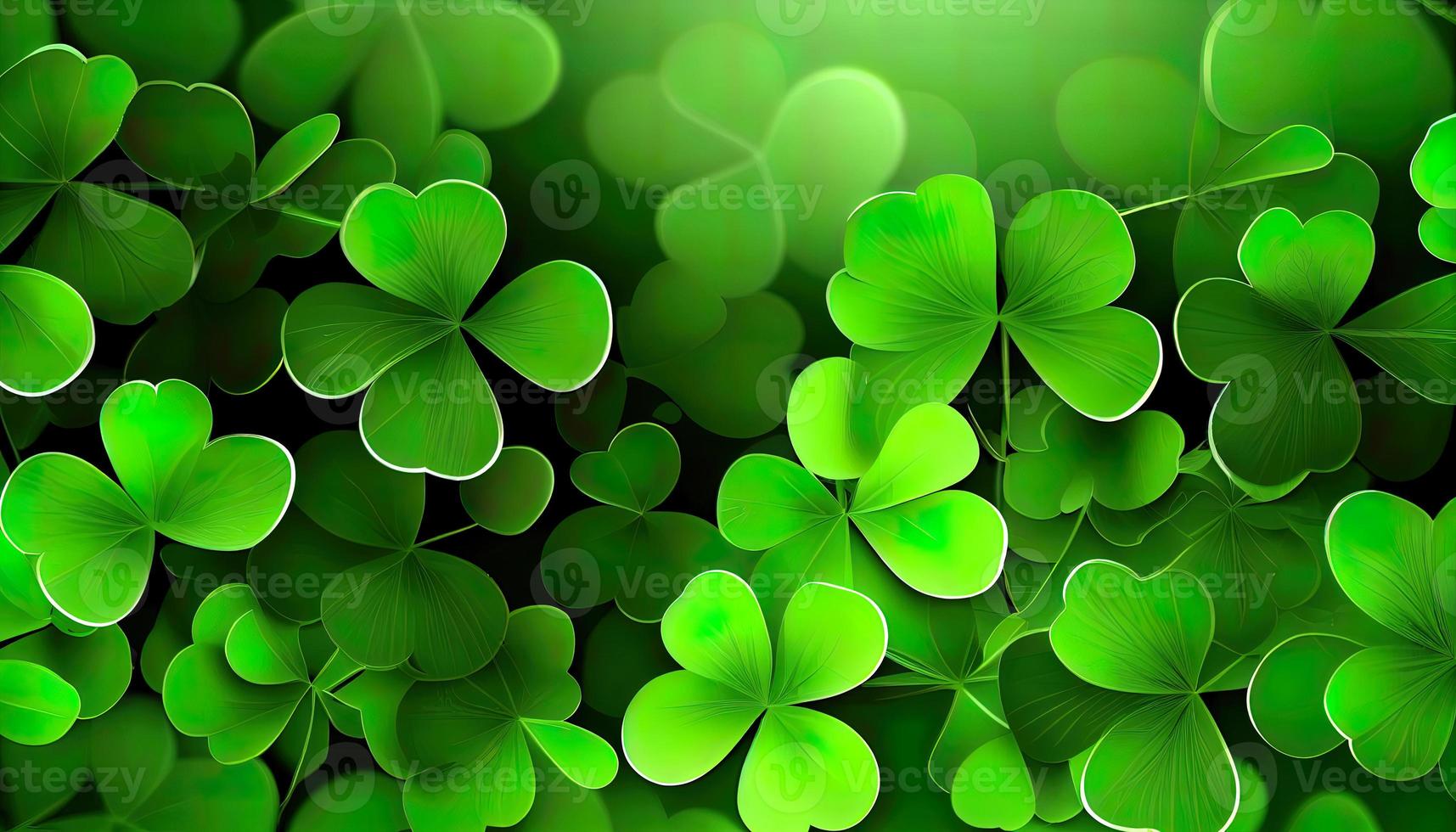 Clover background for St. Patricks Day. Ai render. photo
