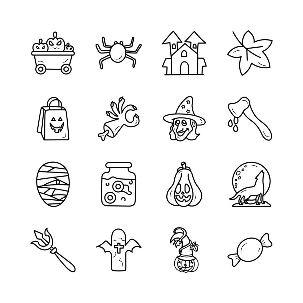 Halloween vector Outline Icon Design illustration. gamification Symbol on White background EPS 10 File set 1