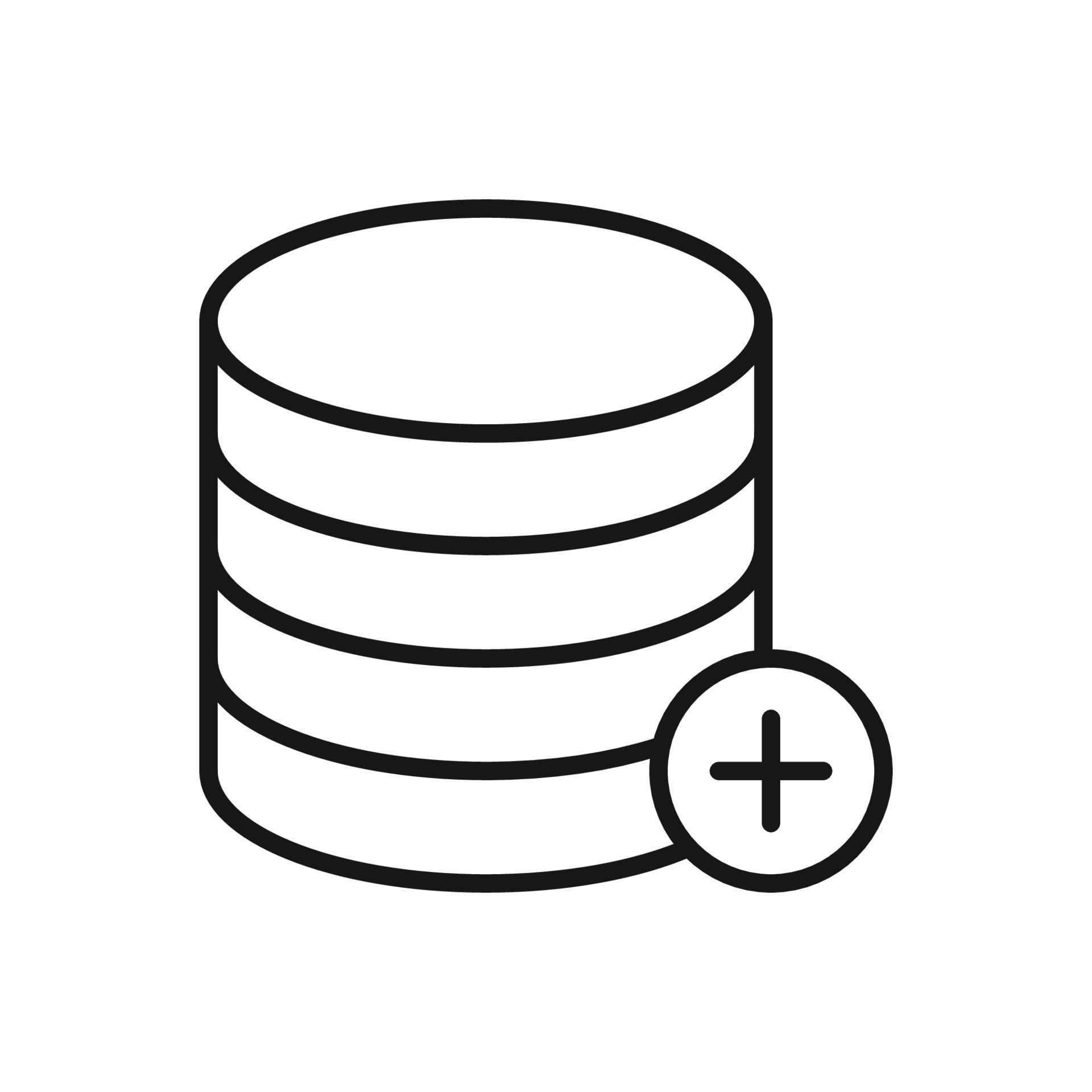 Editable Icon of Add Database, Vector illustration isolated on white ...