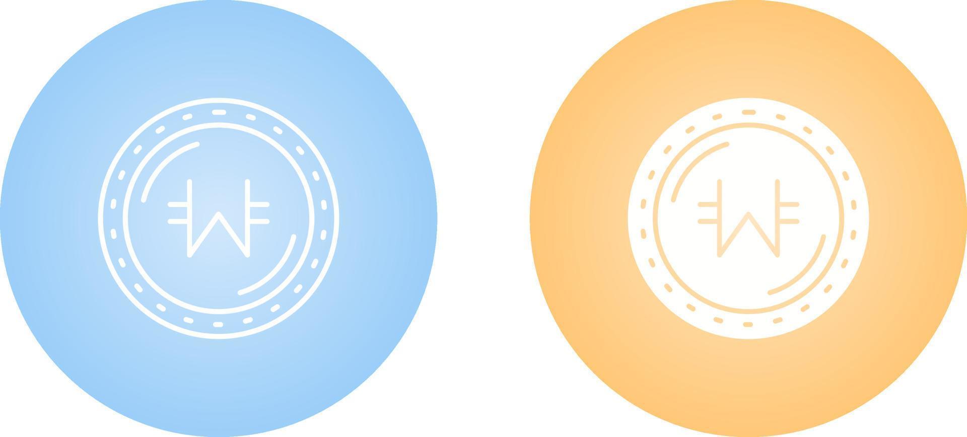 Won Currency Vector Icon