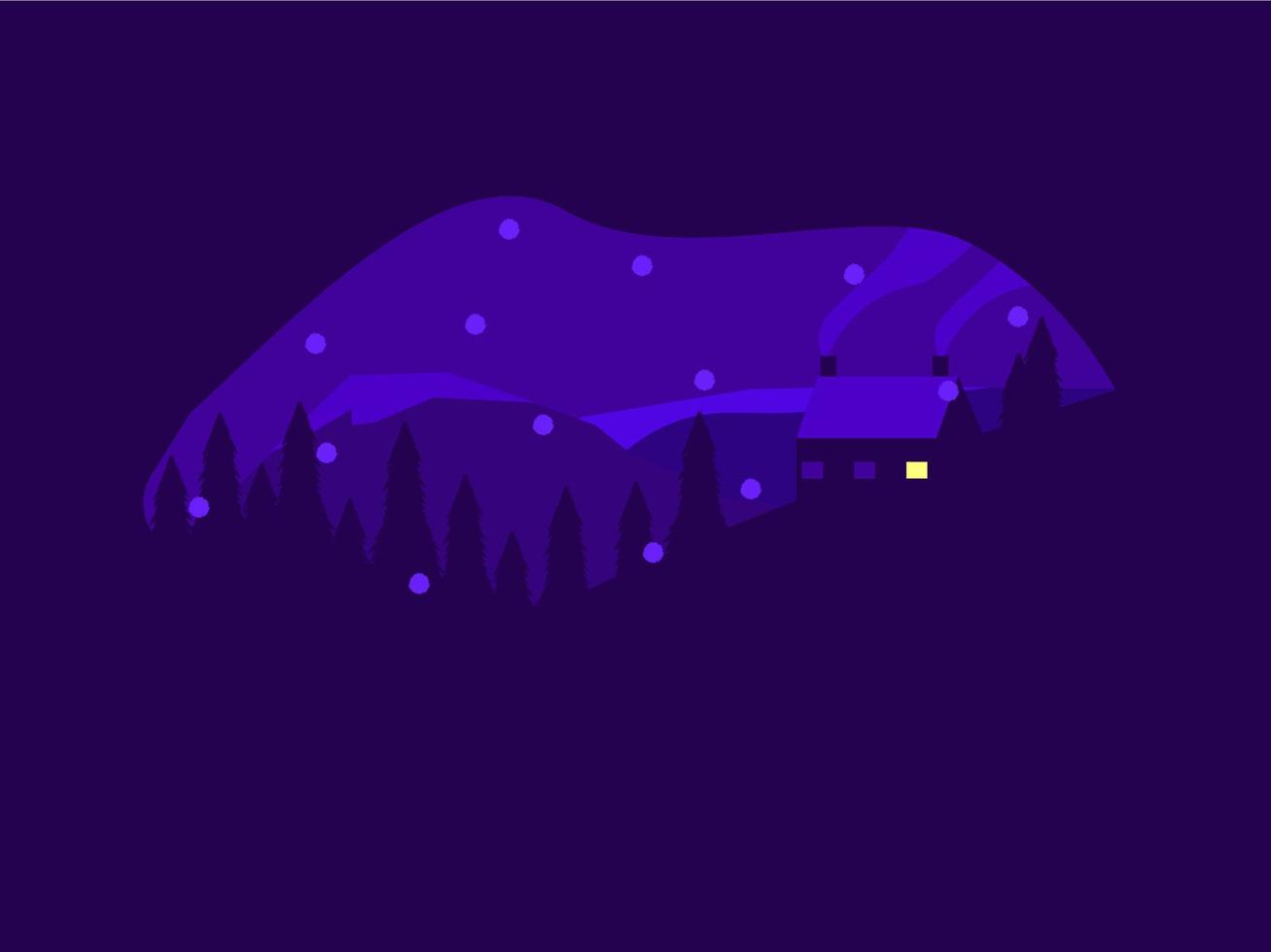 vector ilustración de resumen invierno pueblo paisaje. pueblo noche fondo, invierno noche lluvia nieve. pueblo noche invierno