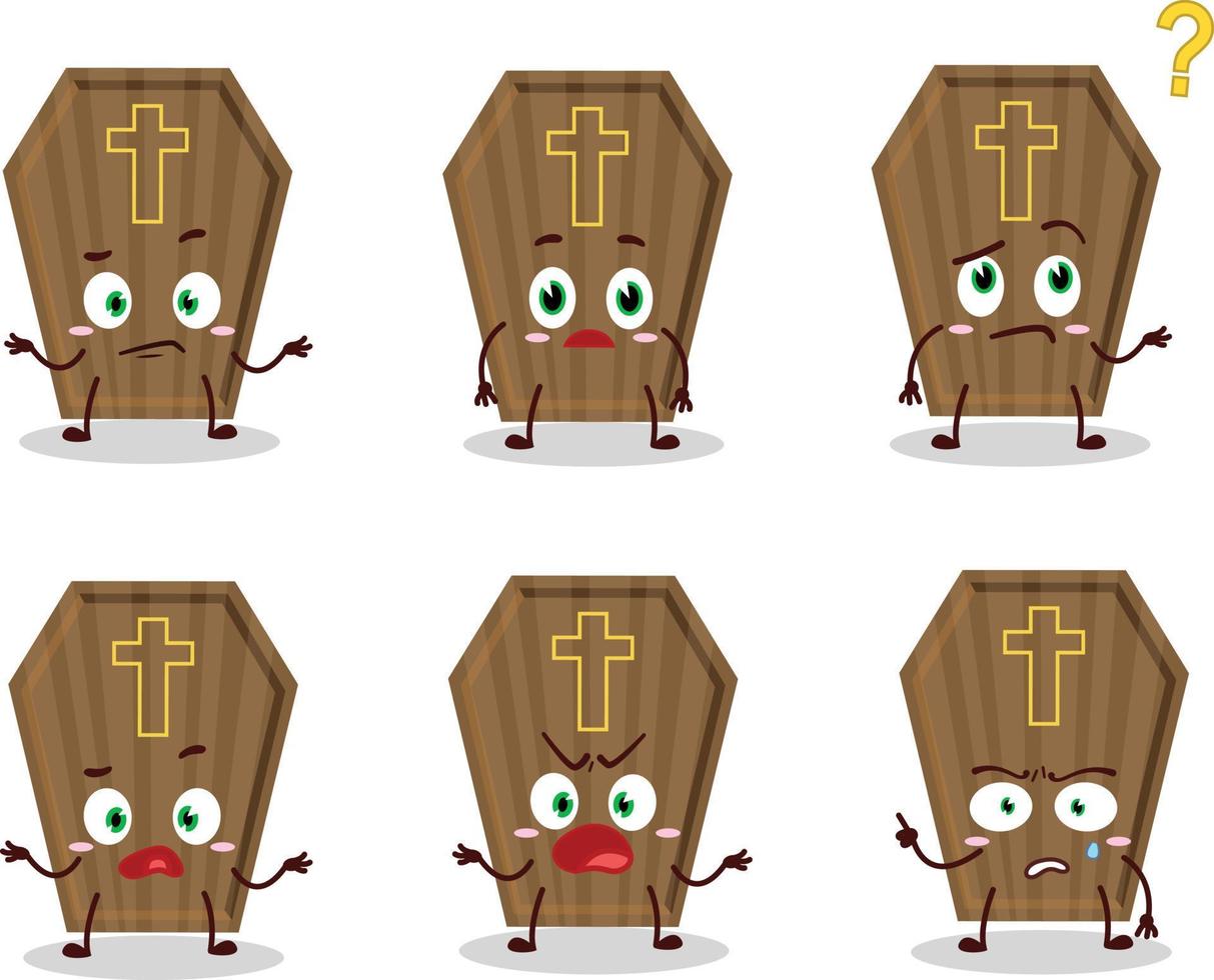 Cartoon character of coffin with what expression vector