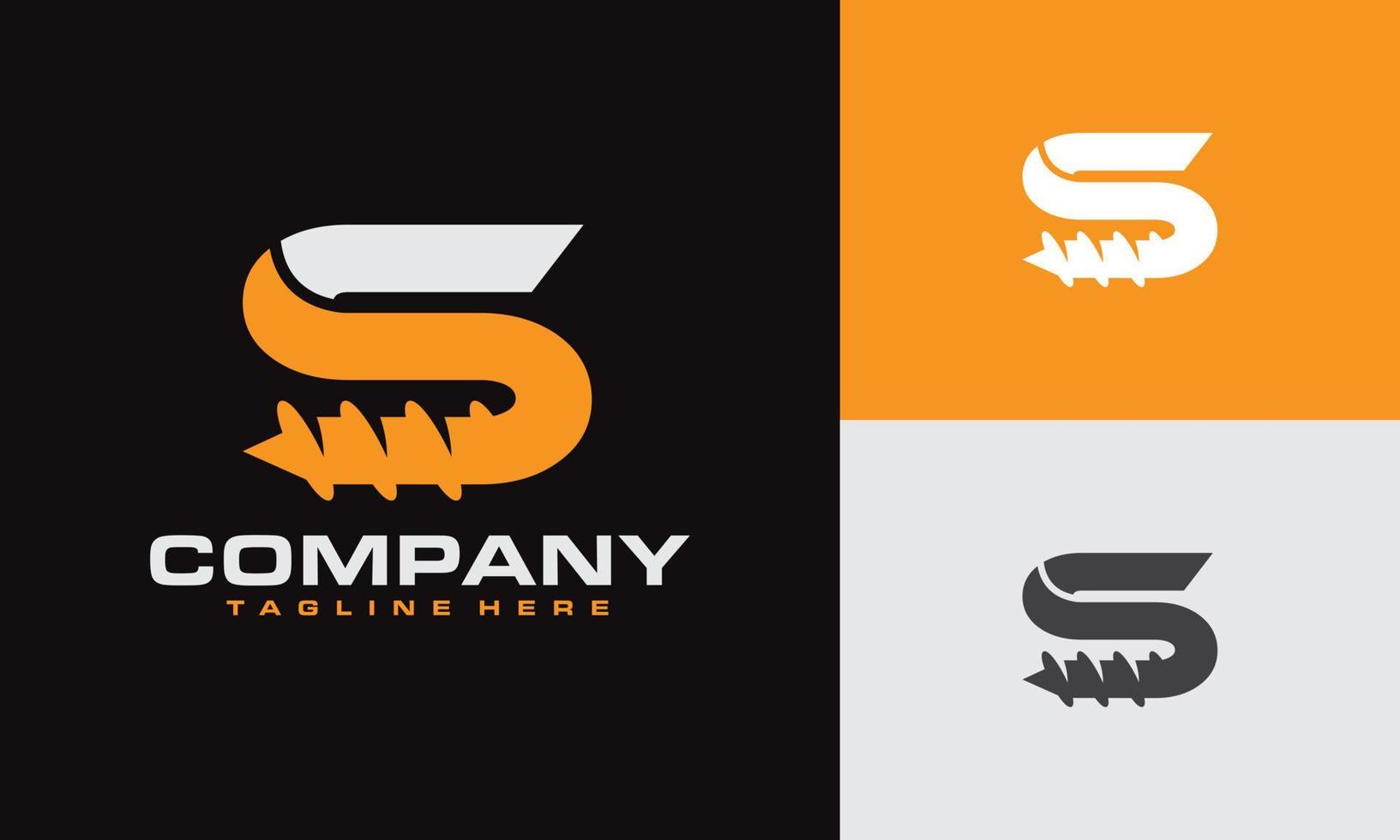 letter S logo drill bit vector