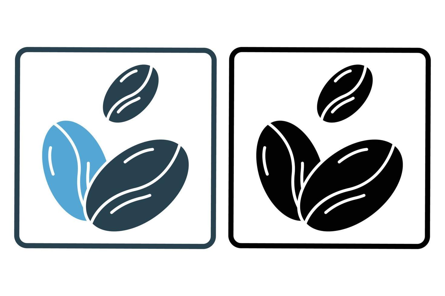 Coffee beans icon illustration. icon related to coffee element. Solid icon style. Simple vector design editable