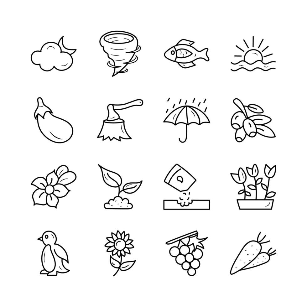 Nature vector  outline Icon Design illustration. Weather Symbol on White background EPS 10 File set 3