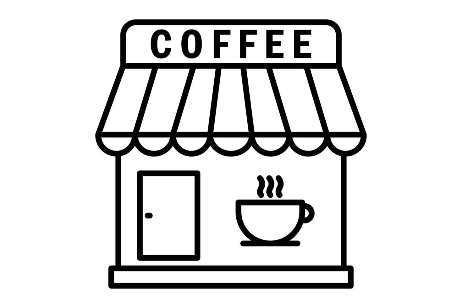 Coffee shop icon illustration. icon related to coffee element. Line icon style. Simple vector design editable