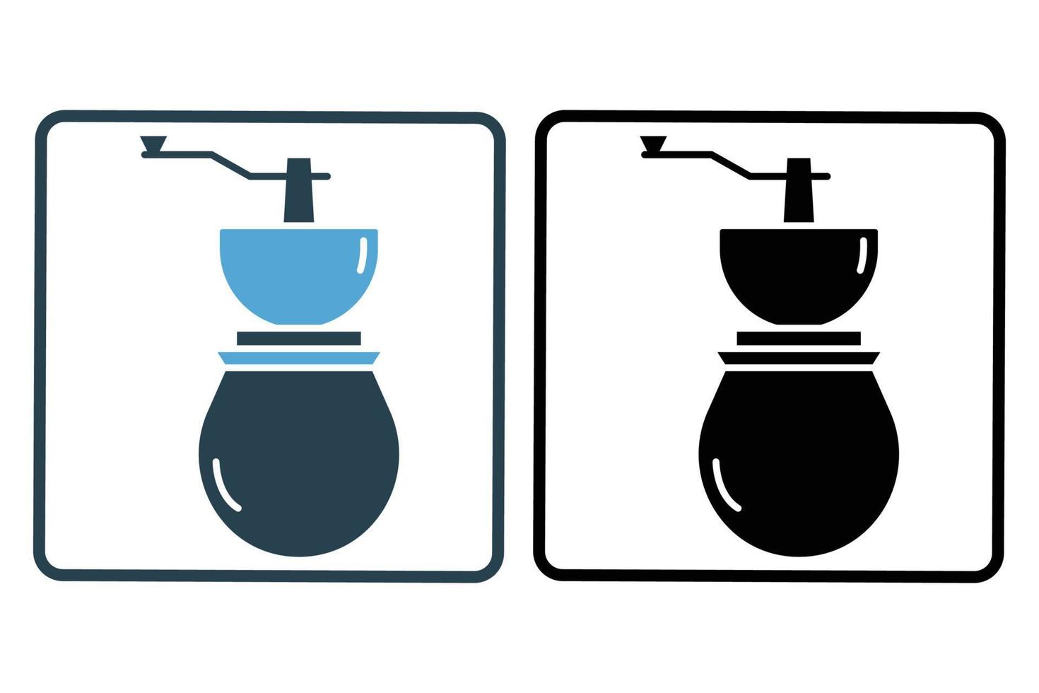 Coffee grinder icon illustration. icon related to coffee element. Solid icon style. Simple vector design editable