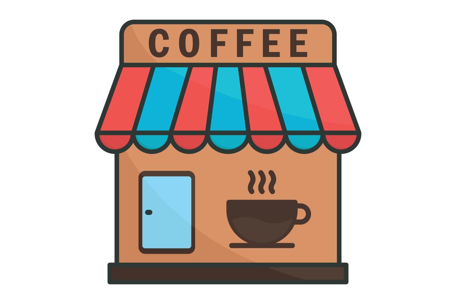 café tienda icono ilustración. icono relacionado a café elemento. plano línea icono estilo, lineal color. sencillo vector diseño editable