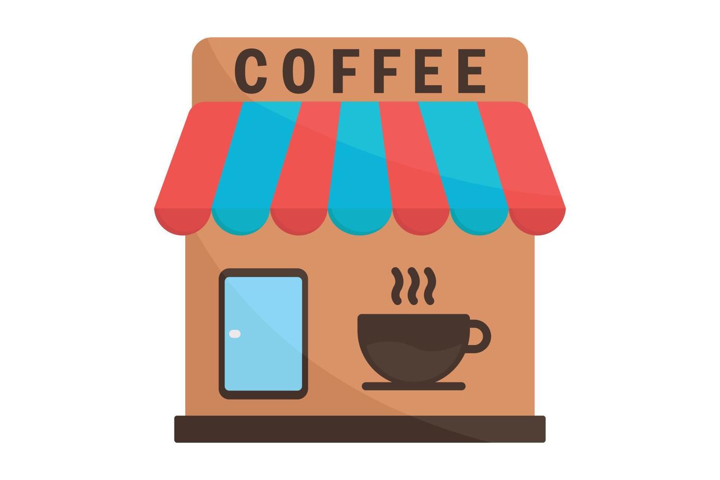 café tienda icono ilustración. icono relacionado a café elemento. plano icono estilo. sencillo vector diseño editable