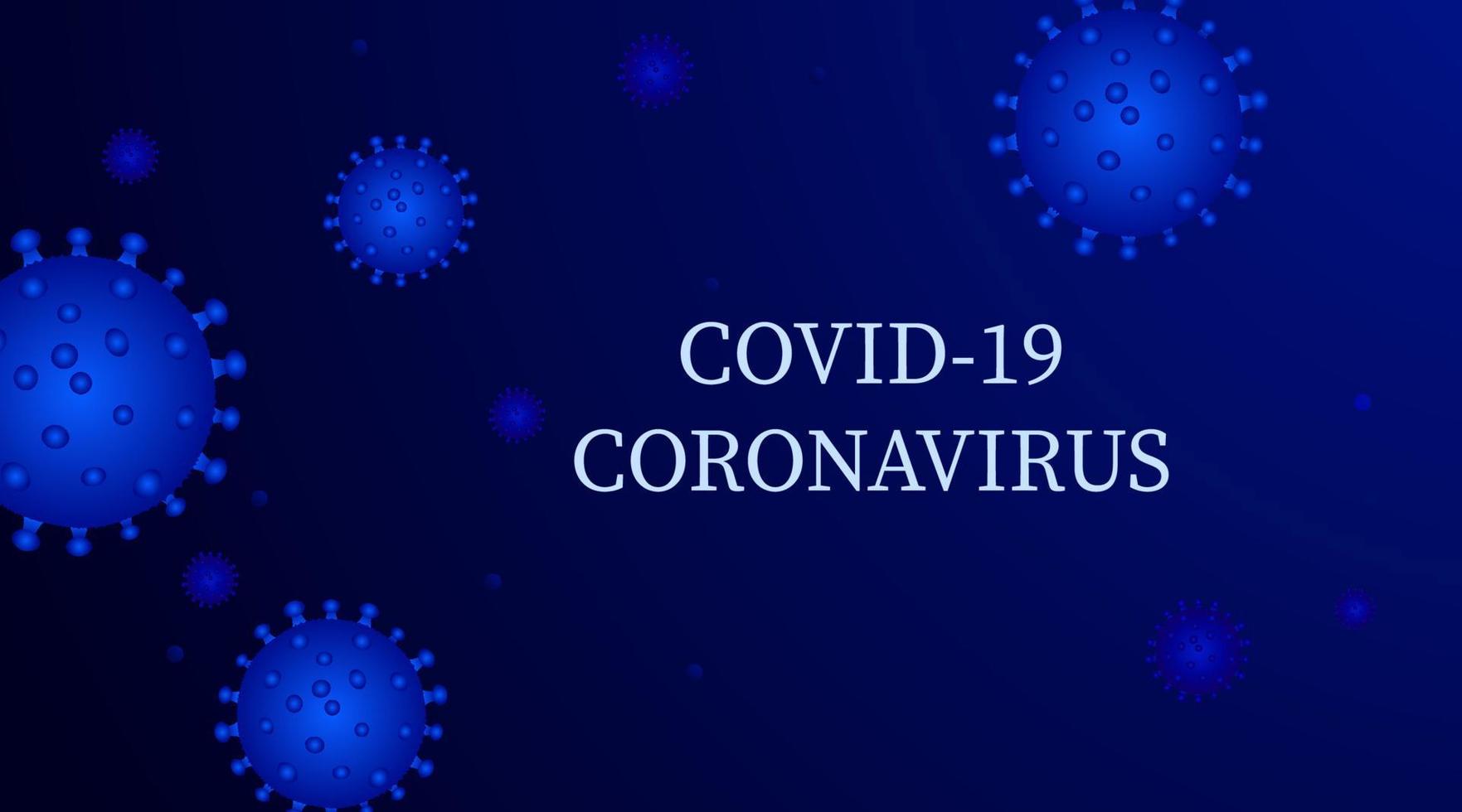 Dark background with bacteria and the inscription coronavirus. 2019-nCoV concept vector