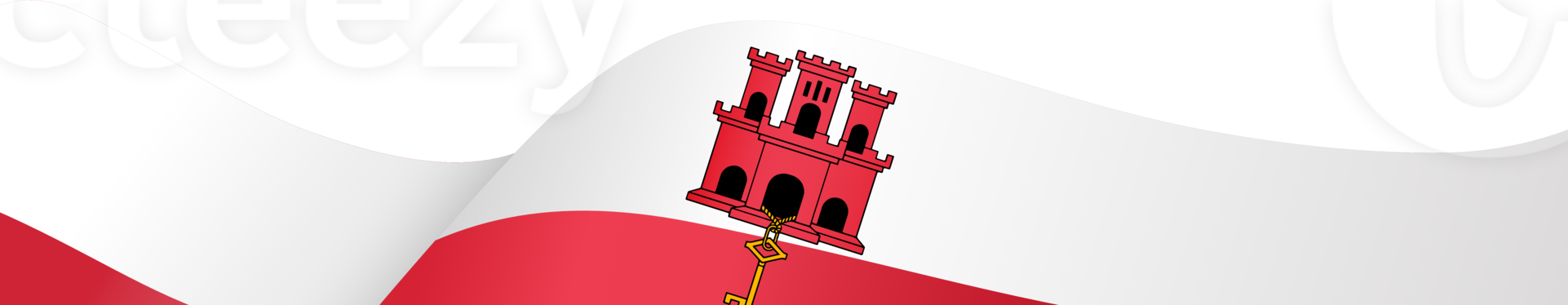 gibraltar flagga Vinka isolerat på png eller transparent bakgrund