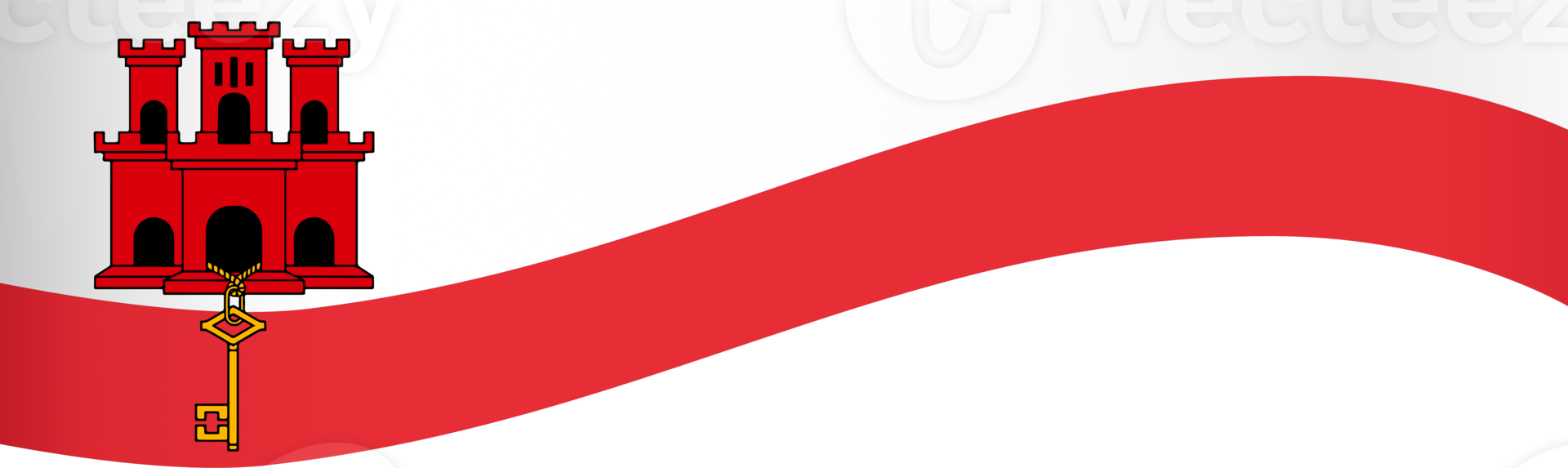 Gibraltar flag wave isolated on png or transparent background