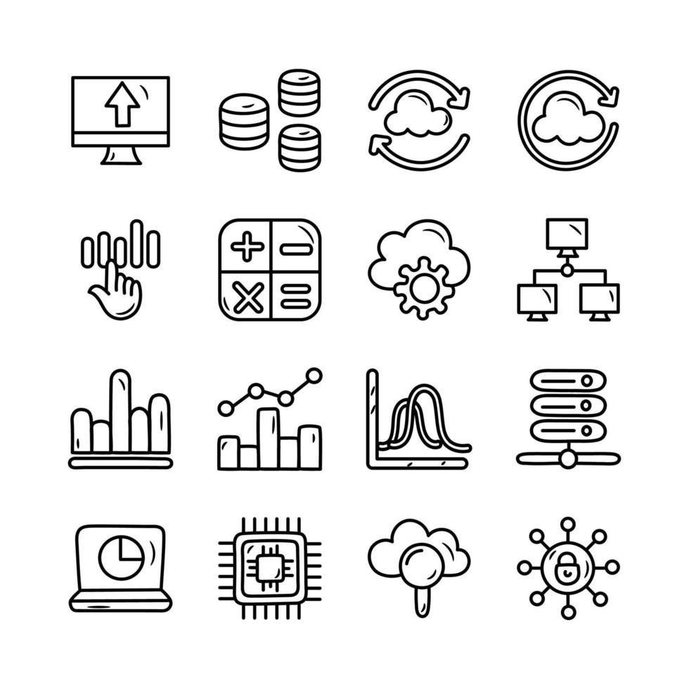 Data Outline Icon Design illustration. Data Symbol on White background EPS 10 File set 1 vector