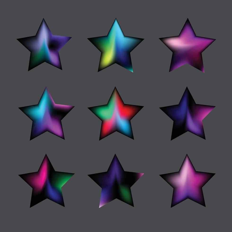 degradado estrellas multicolor arco iris elegante suave de colores malla aislado en llanura gris cuadrado antecedentes vector