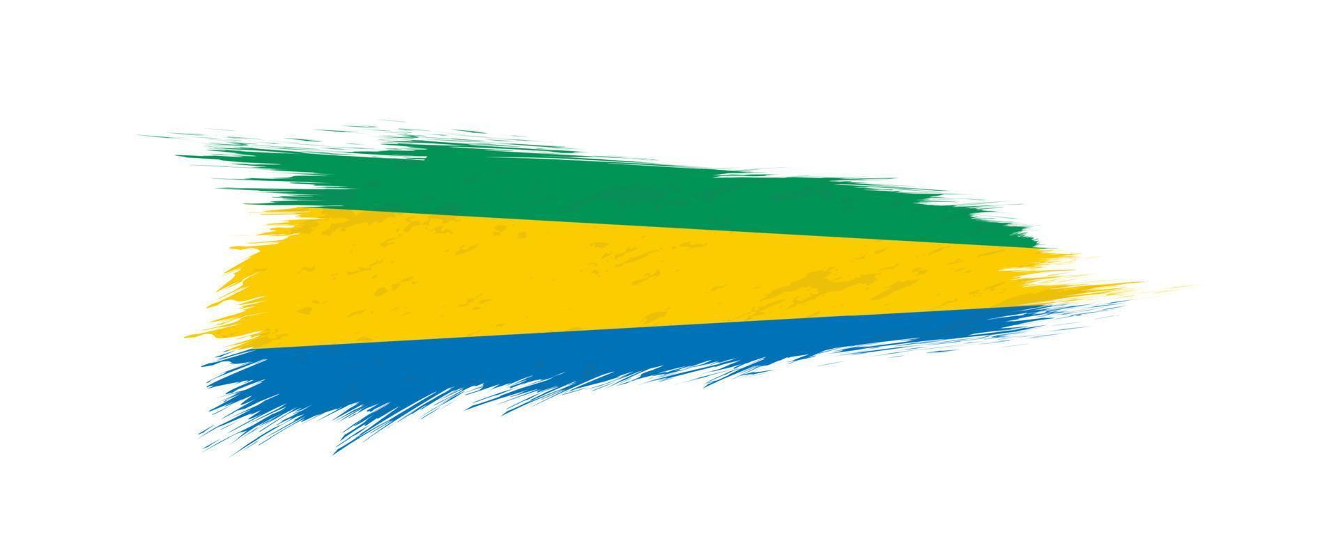 Flag of Gabon in grunge brush stroke. vector