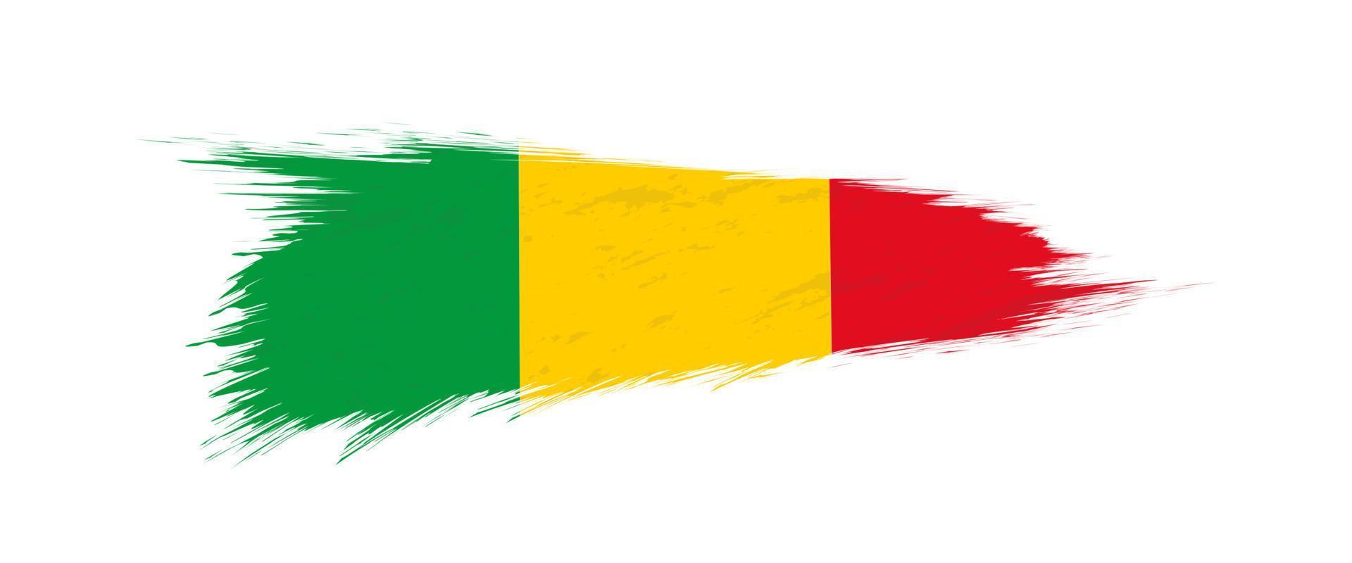 Flag of Mali in grunge brush stroke. vector