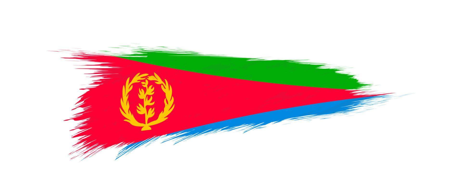 Flag of Eritrea in grunge brush stroke. vector