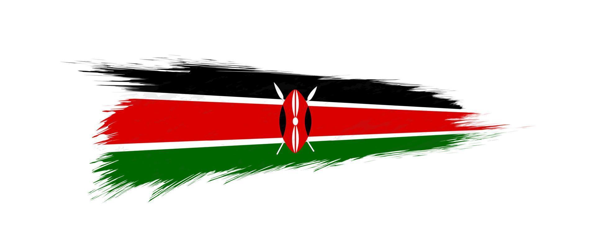 Flag of Kenya in grunge brush stroke. vector