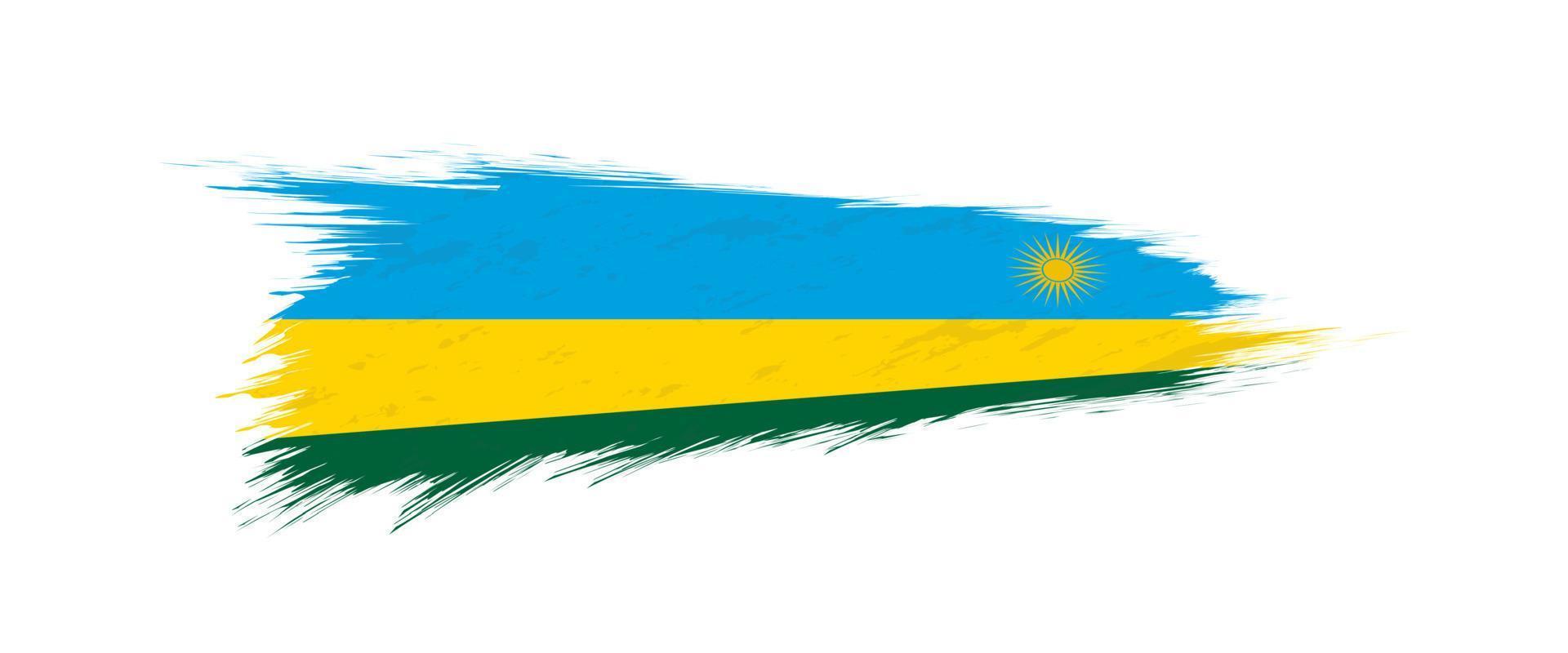 Flag of Rwanda in grunge brush stroke. vector