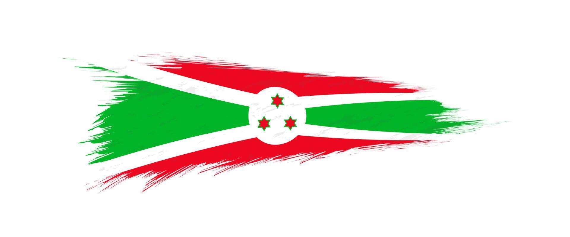 Flag of Burundi in grunge brush stroke. vector