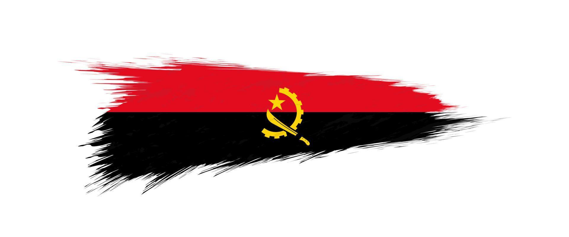 bandera de angola en grunge cepillo ataque. vector