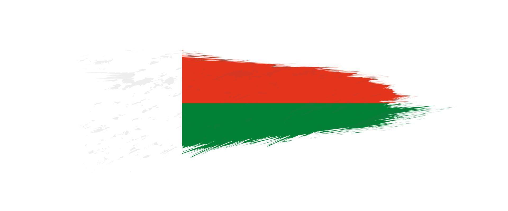 Flag of Madagascar in grunge brush stroke. vector