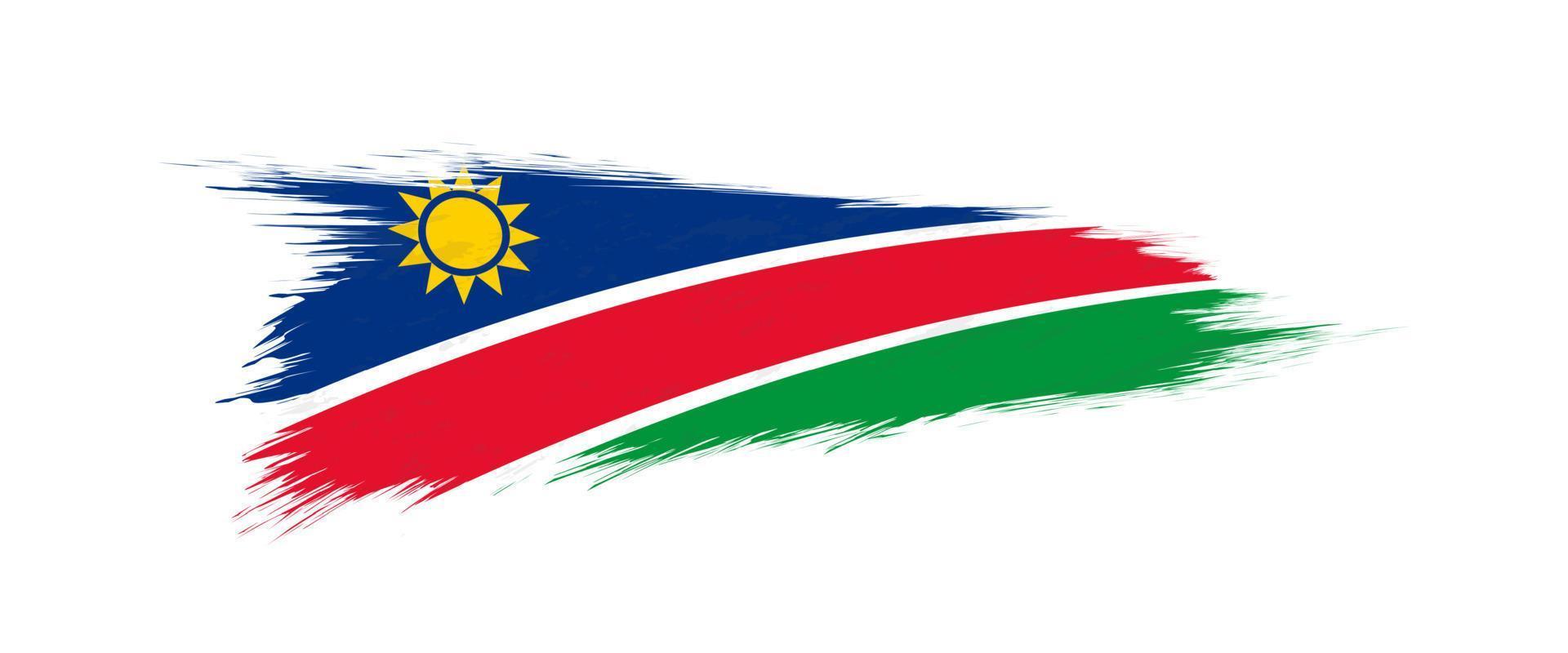 bandera de Namibia en grunge cepillo ataque. vector