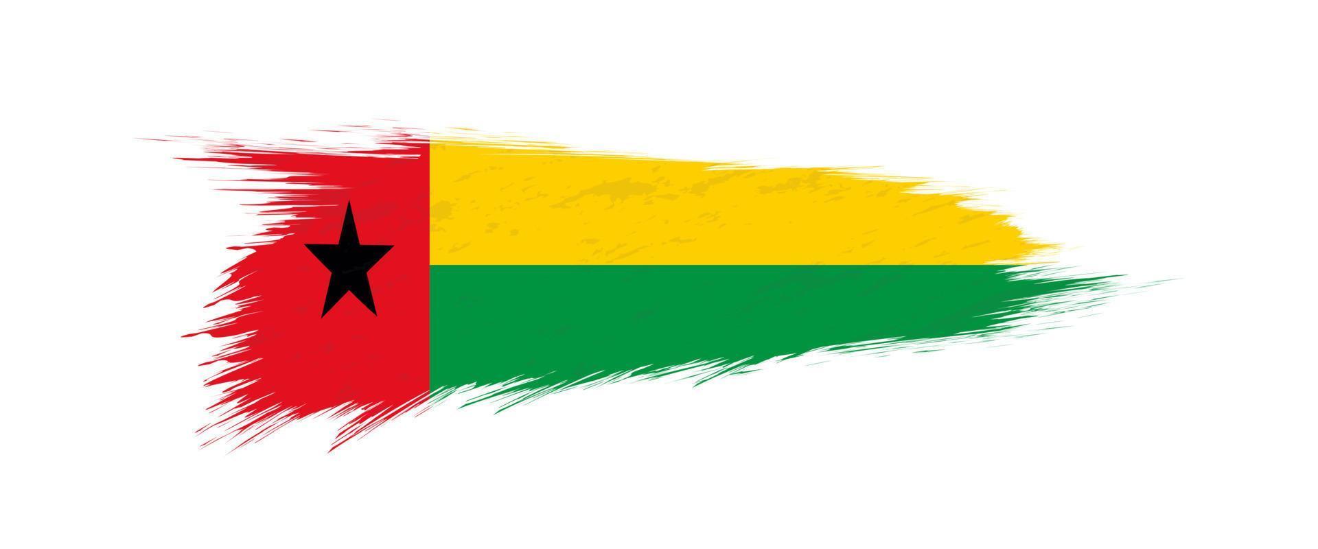 Flag of Guinea-Bissau in grunge brush stroke. vector