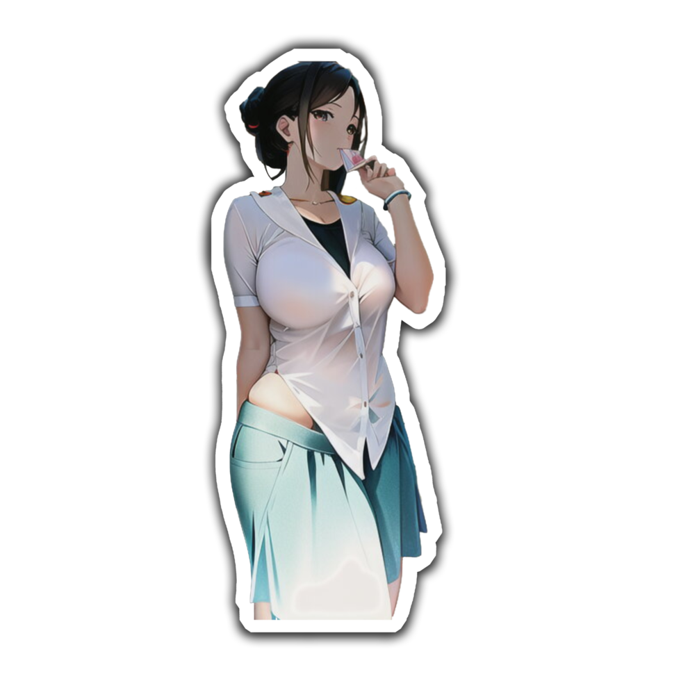 Sexy Anime Girl in Hot Transparent Shirt png