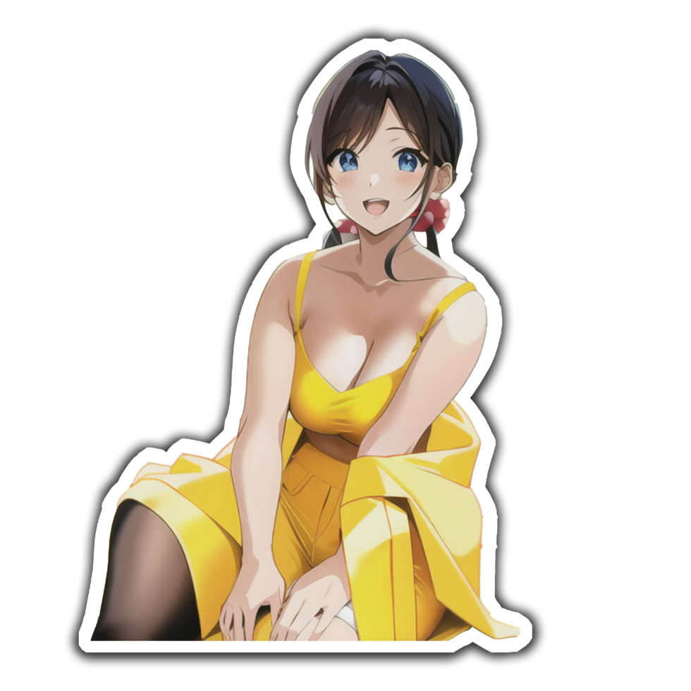 contento carino giallo anime ragazza png