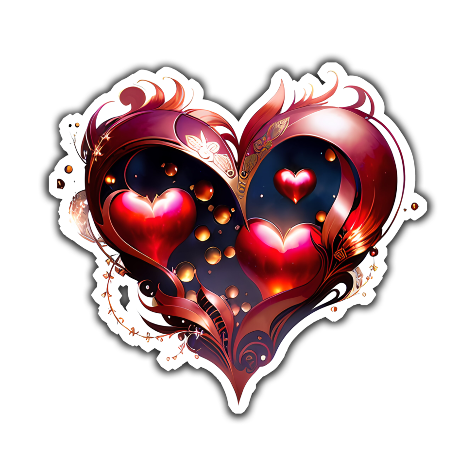 Stylish 3D Heart Shape png
