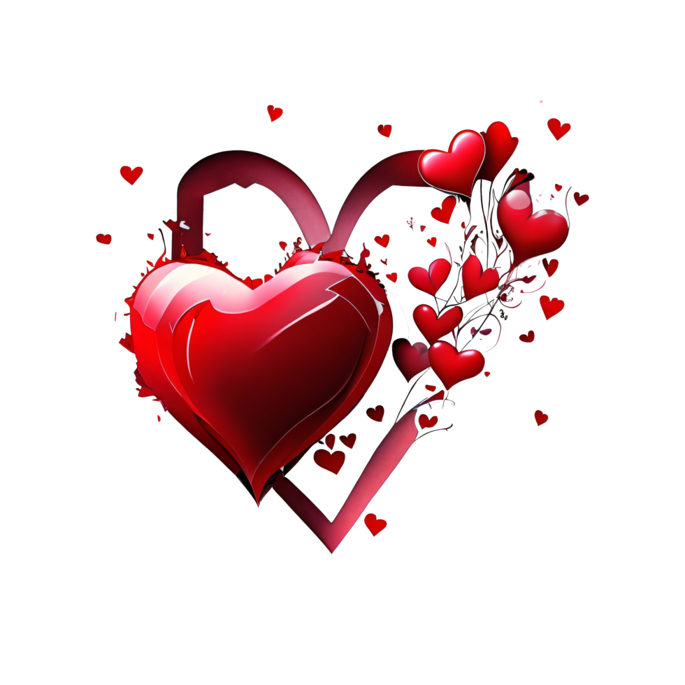 Vibrant 3D Heart Graphic png