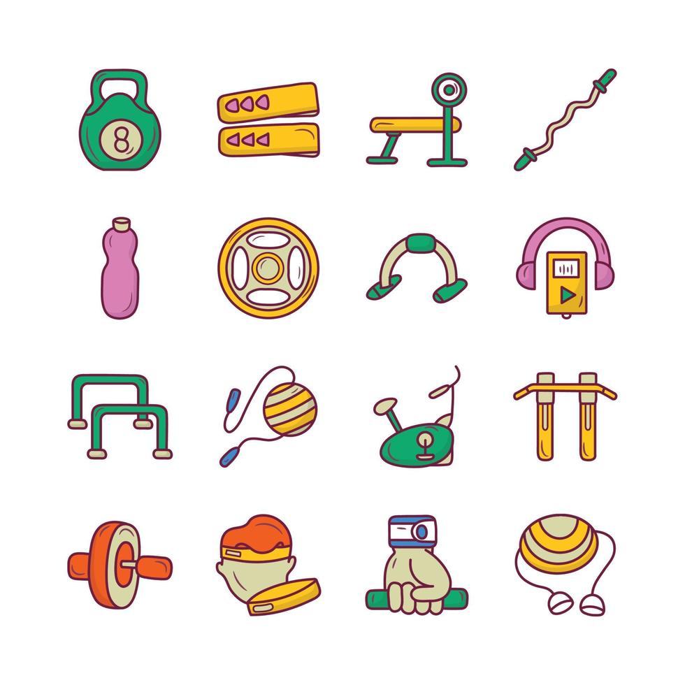 Workout vector Fill outline Icon Design illustration.  Hospitality Symbol on White background EPS 10 File set 1