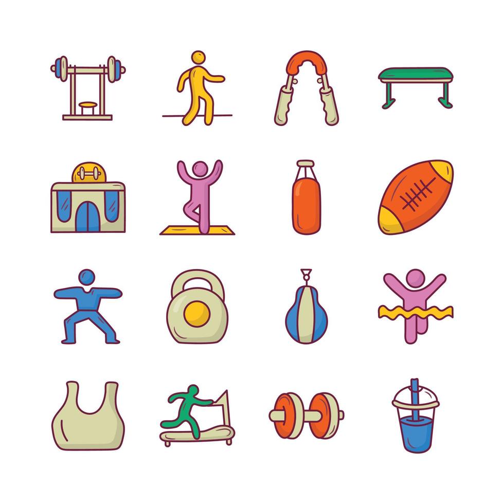 Workout vector Fill outline Icon Design illustration.  Hospitality Symbol on White background EPS 10 File set 6