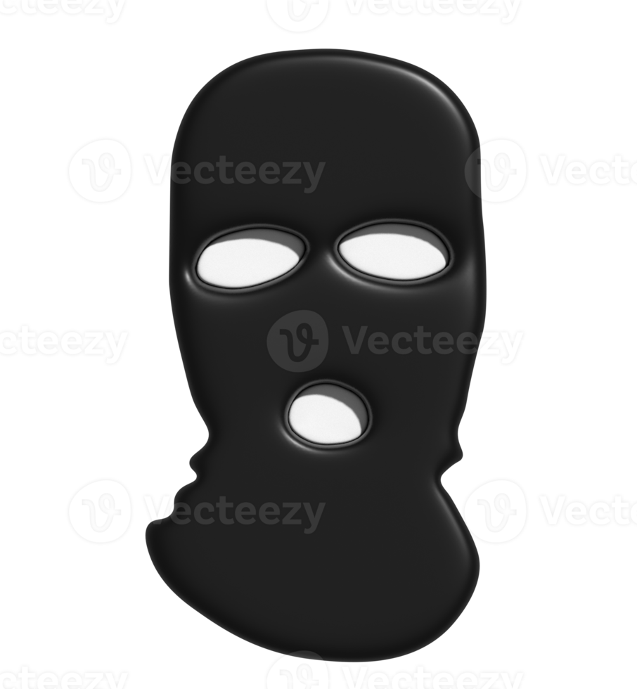 3d kriminell mask svart ikon png